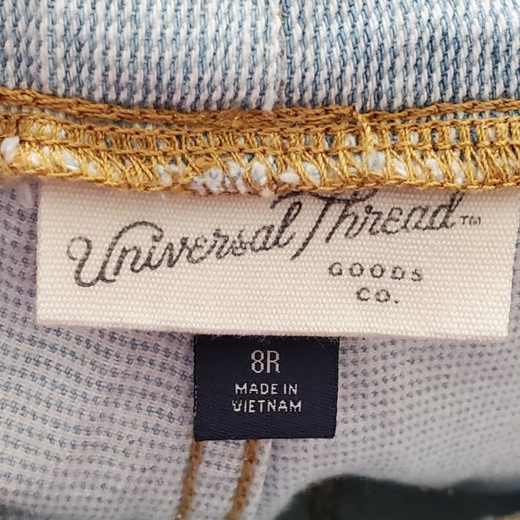 Universal Thread Blue Light Wash High Rise Wide Leg Denim Paperbag Pants - Picture 5 of 9